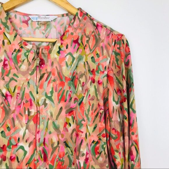 TanJay Multicolor zip up Jacket women size PM - Picture 8 of 12
